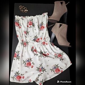 H&M strapless floral romper